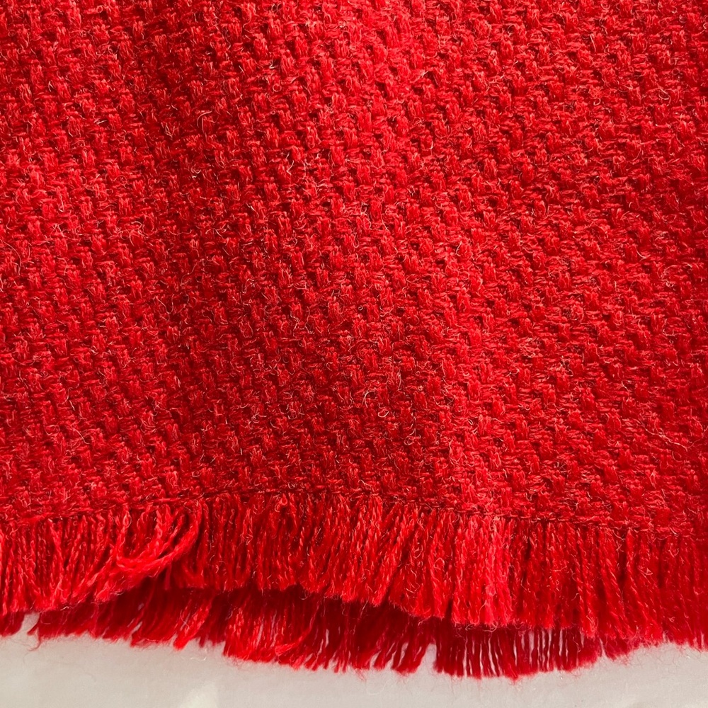 ISAAC MIZRAHI TARGET sz 14 Red Button Tweed Pleated Wool blend Wrap Skirt - Picture 4 of 11